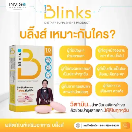 Blinks บลิ๊งส์ อาหารเสริมบำรุงสายตา วิตามินบำรุงสายตา